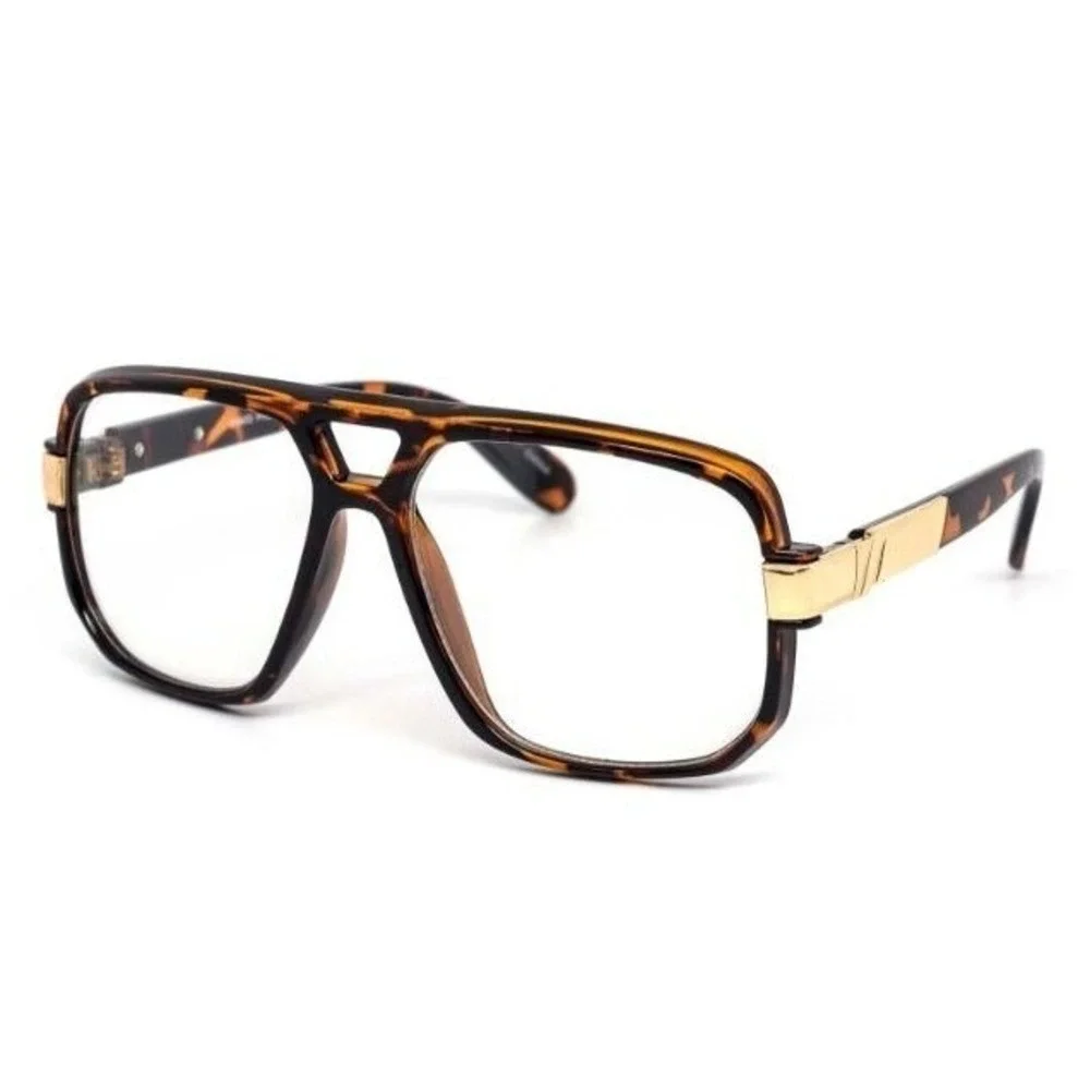 Unisex Clear Lens Glasses Oversized Fashion Square Frame Eyeglasses Trendy Style